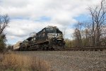 NS 4281 leads train 26X down the siding at Cove PA